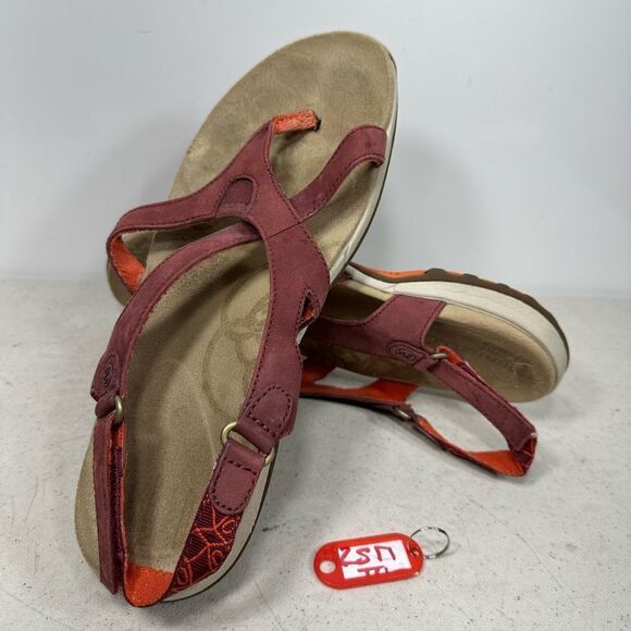 MERRELL - Q Form Sandals - Women's Size 9 - Slip On Air Cushion Red - Picture 1 of 8